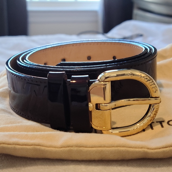 Louis Vuitton Green Vernis LV Initiales Belt 80cm